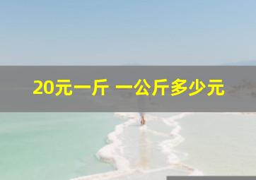 20元一斤 一公斤多少元